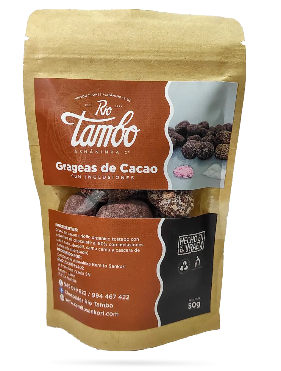 Grageas de cacao con inclusiones